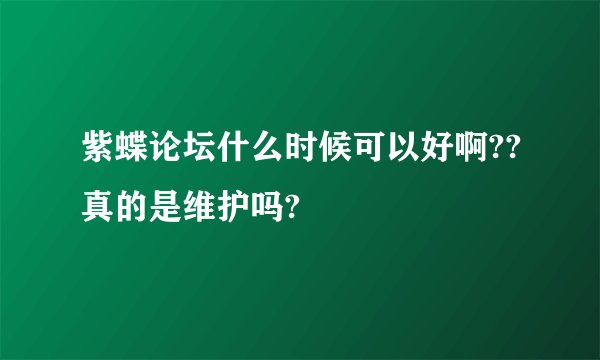 紫蝶论坛什么时候可以好啊??真的是维护吗?