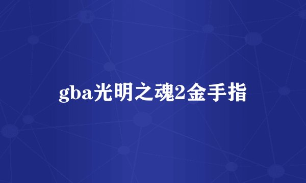 gba光明之魂2金手指