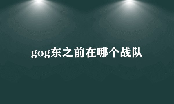 gog东之前在哪个战队