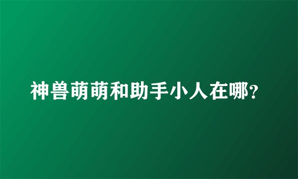 神兽萌萌和助手小人在哪？