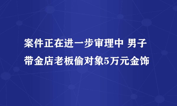 案件正在进一步审理中 男子带金店老板偷对象5万元金饰