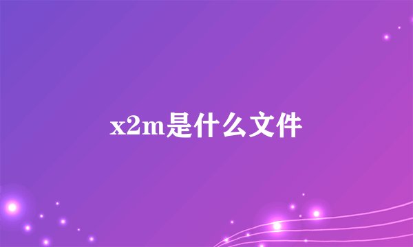 x2m是什么文件