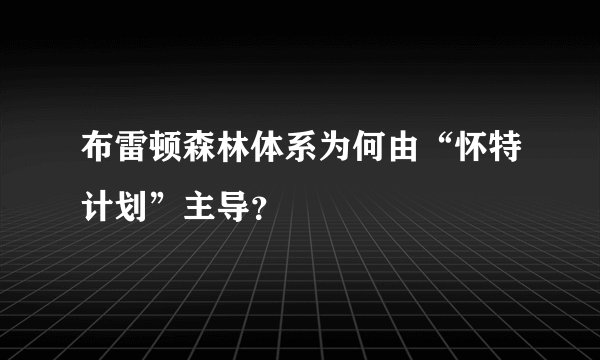 布雷顿森林体系为何由“怀特计划”主导？