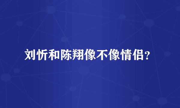 刘忻和陈翔像不像情侣？
