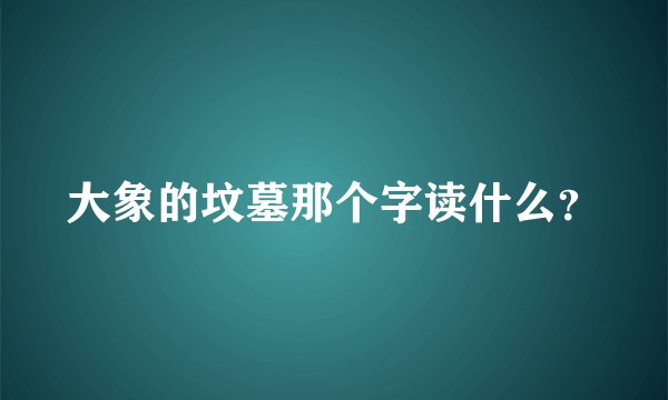 大象的坟墓那个字读什么？