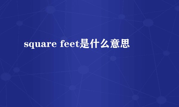 square feet是什么意思