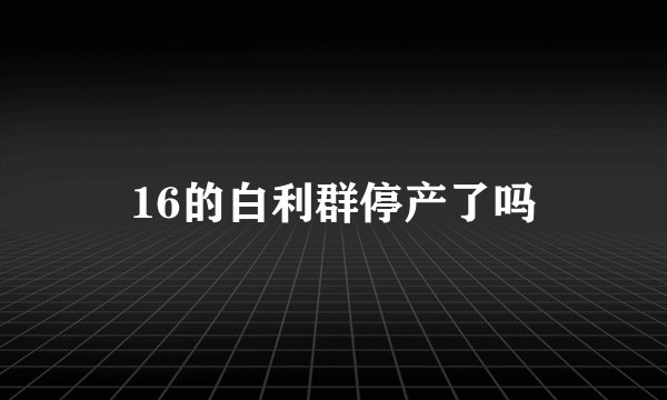 16的白利群停产了吗