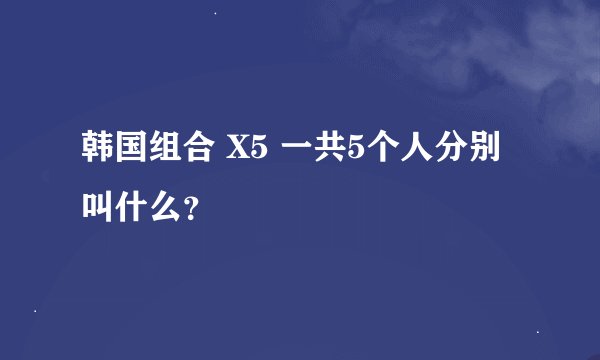 韩国组合 X5 一共5个人分别叫什么？