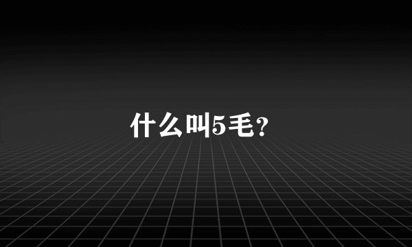 什么叫5毛？