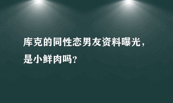 库克的同性恋男友资料曝光，是小鲜肉吗？
