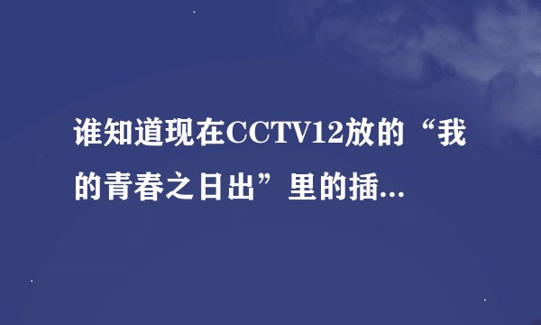 谁知道现在CCTV12放的“我的青春之日出”里的插曲叫什么，就是 花流着泪会枯萎那个