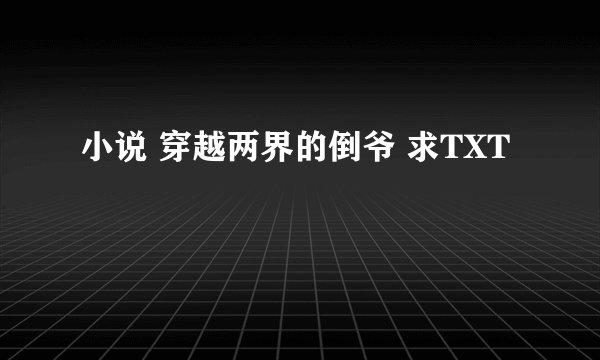小说 穿越两界的倒爷 求TXT