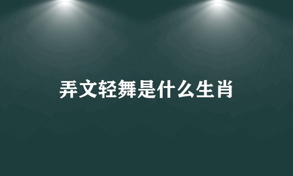 弄文轻舞是什么生肖