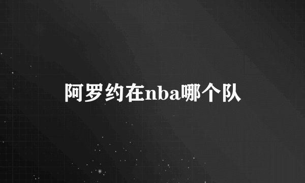 阿罗约在nba哪个队