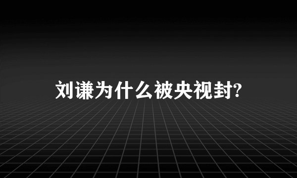 刘谦为什么被央视封?