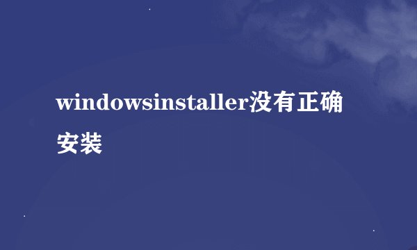 windowsinstaller没有正确安装