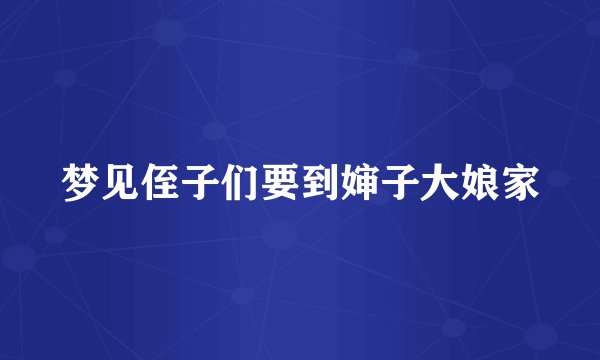 梦见侄子们要到婶子大娘家