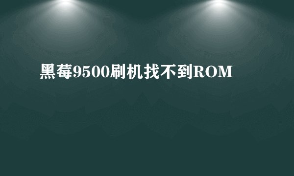 黑莓9500刷机找不到ROM