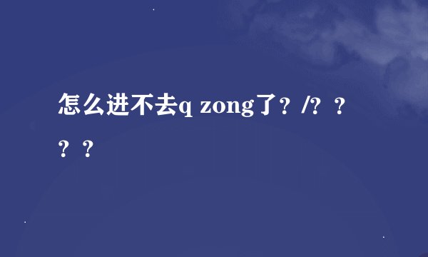怎么进不去q zong了？/？？？？