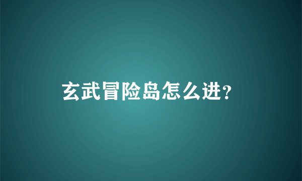 玄武冒险岛怎么进？