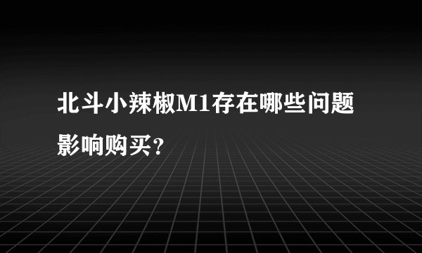 北斗小辣椒M1存在哪些问题影响购买？