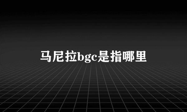 马尼拉bgc是指哪里