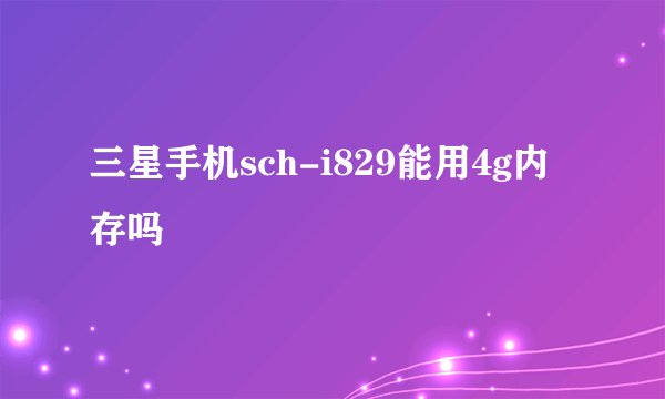 三星手机sch-i829能用4g内存吗