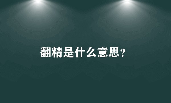 翻精是什么意思？