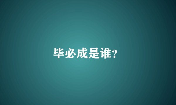 毕必成是谁？