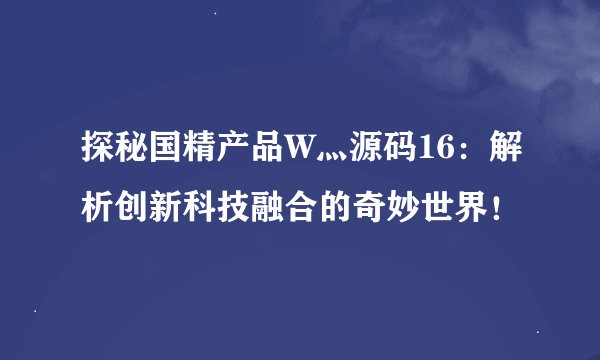 探秘国精产品W灬源码16：解析创新科技融合的奇妙世界！