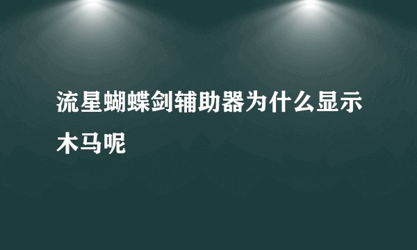 流星蝴蝶剑辅助器为什么显示木马呢