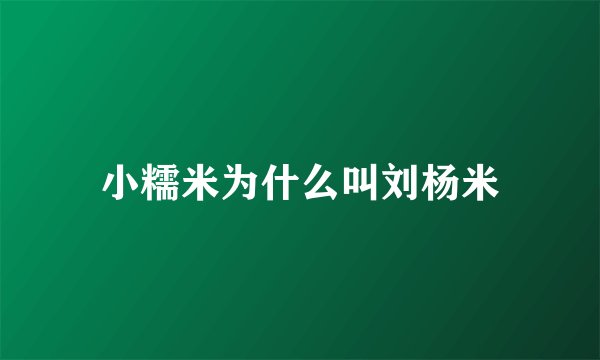 小糯米为什么叫刘杨米