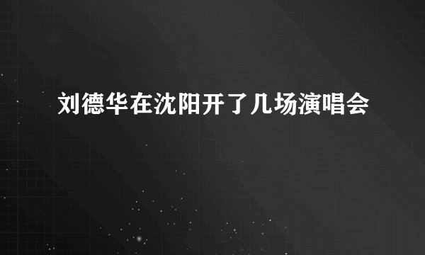刘德华在沈阳开了几场演唱会