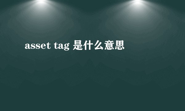 asset tag 是什么意思