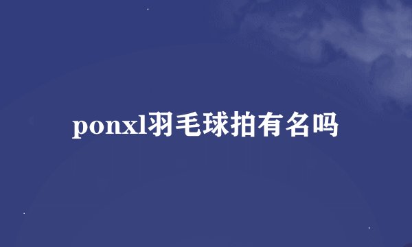 ponxl羽毛球拍有名吗