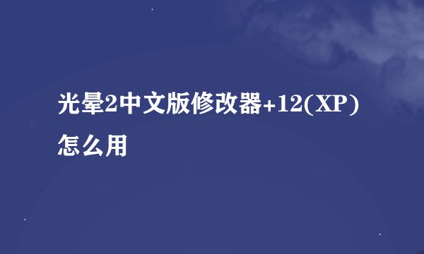 光晕2中文版修改器+12(XP)怎么用
