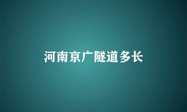 河南京广隧道多长