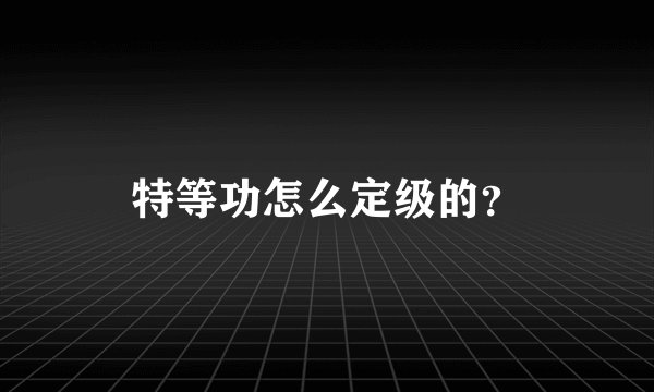 特等功怎么定级的？