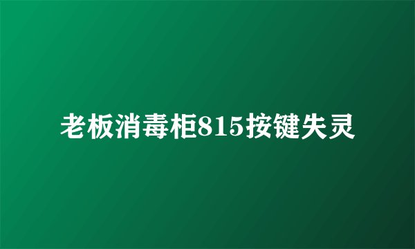 老板消毒柜815按键失灵