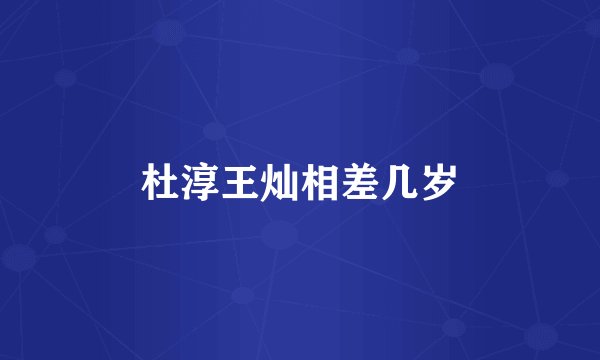 杜淳王灿相差几岁