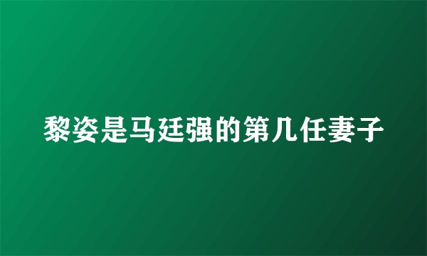 黎姿是马廷强的第几任妻子