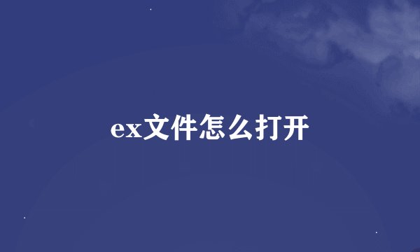 ex文件怎么打开