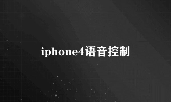 iphone4语音控制