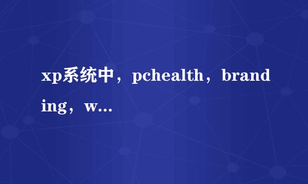 xp系统中，pchealth，branding，webfldrs各起什么作用？？..