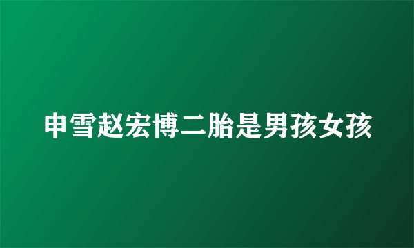 申雪赵宏博二胎是男孩女孩