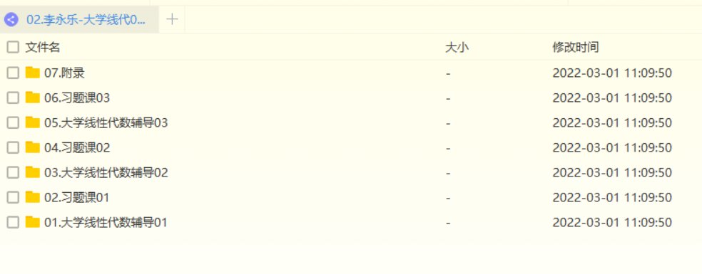 求考研线性代数李永乐的视频～～百度云～～谢谢！！！