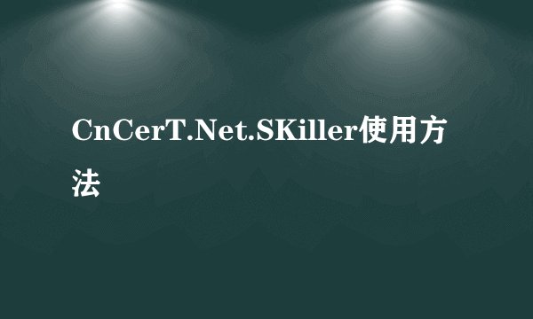 CnCerT.Net.SKiller使用方法