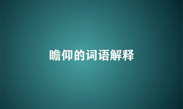 瞻仰的词语解释