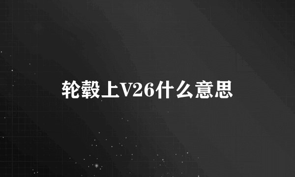 轮毂上V26什么意思