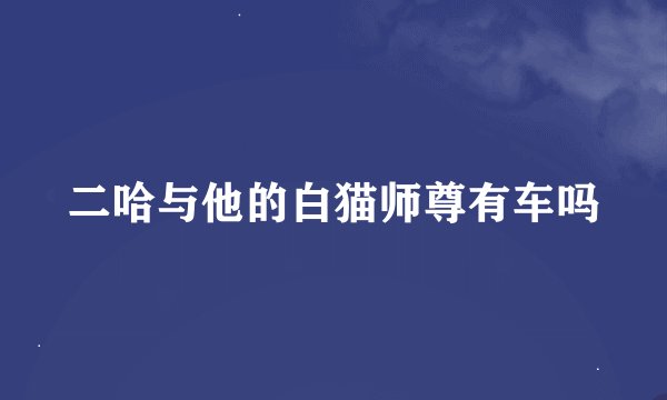 二哈与他的白猫师尊有车吗